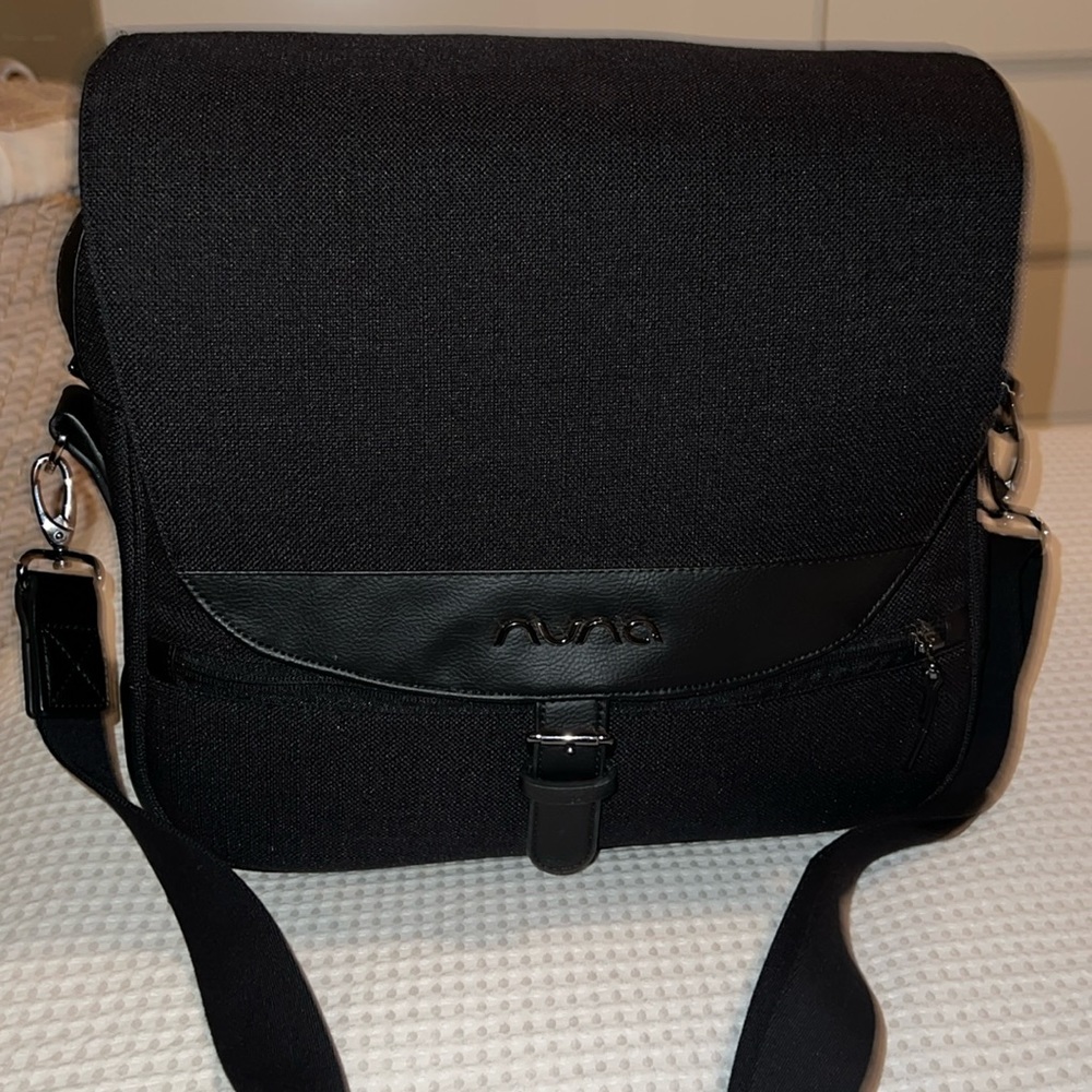 Nuna black diaper baby bag